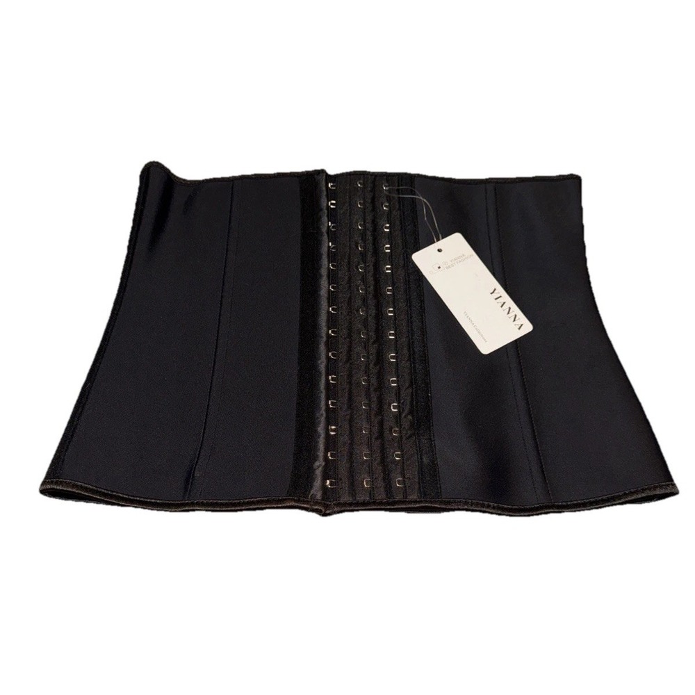 YIANNA Waist Trainer Womens Black Girdle Corset Waist Cincher Sz Large